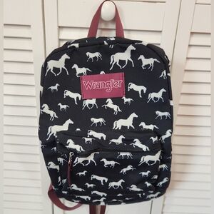 Wrangler Black and White Horse Pattern Backpack